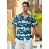 imageMens Hawaiian Shirts Short Sleeve Floral Tropical Aloha Shirt Casual Summer Button Down Holiday Beach Shirt with Pocket27blueBlackPalm