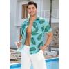 imageMens Hawaiian Shirts Short Sleeve Floral Tropical Aloha Shirt Casual Summer Button Down Holiday Beach Shirt with Pocket28greenPalm Leaves