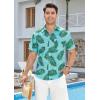 imageMens Hawaiian Shirts Short Sleeve Floral Tropical Aloha Shirt Casual Summer Button Down Holiday Beach Shirt with Pocket28greenPalm Leaves