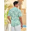imageMens Hawaiian Shirts Short Sleeve Floral Tropical Aloha Shirt Casual Summer Button Down Holiday Beach Shirt with Pocket29celandine GreenPalm Leaves