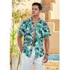 imageMens Hawaiian Shirts Short Sleeve Floral Tropical Aloha Shirt Casual Summer Button Down Holiday Beach Shirt with Pocket30forest GreenLeaves