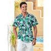 imageMens Hawaiian Shirts Short Sleeve Floral Tropical Aloha Shirt Casual Summer Button Down Holiday Beach Shirt with Pocket30forest GreenLeaves