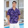 imageMens Hawaiian Shirts Short Sleeve Floral Tropical Aloha Shirt Casual Summer Button Down Holiday Beach Shirt with Pocket31purple