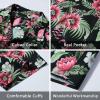 imageMens Hawaiian Shirts Short Sleeve Tropical Aloha Hawaiian Shirts for Men Button Down Casual Summer Beach Shirt01black Pink