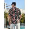 imageMens Hawaiian Shirts Short Sleeve Tropical Aloha Hawaiian Shirts for Men Button Down Casual Summer Beach Shirt01black Pink