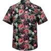 imageMens Hawaiian Shirts Short Sleeve Tropical Aloha Hawaiian Shirts for Men Button Down Casual Summer Beach Shirt01black Pink