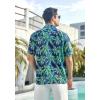imageMens Hawaiian Shirts Short Sleeve Tropical Aloha Hawaiian Shirts for Men Button Down Casual Summer Beach Shirt02black Green Blue