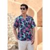 imageMens Hawaiian Shirts Short Sleeve Tropical Aloha Hawaiian Shirts for Men Button Down Casual Summer Beach Shirt04navy Blue Purple