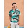imageMens Hawaiian Shirts Short Sleeve Tropical Aloha Hawaiian Shirts for Men Button Down Casual Summer Beach Shirt06green Blue Black