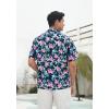 imageMens Hawaiian Shirts Short Sleeve Tropical Aloha Hawaiian Shirts for Men Button Down Casual Summer Beach Shirt08black Pink