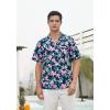 imageMens Hawaiian Shirts Short Sleeve Tropical Aloha Hawaiian Shirts for Men Button Down Casual Summer Beach Shirt08black Pink