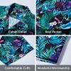 imageMens Hawaiian Shirts Short Sleeve Tropical Aloha Hawaiian Shirts for Men Button Down Casual Summer Beach Shirt09blue Green Black