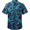 imageMens Hawaiian Shirts Short Sleeve Tropical Aloha Hawaiian Shirts for Men Button Down Casual Summer Beach Shirt09blue Green Black