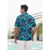 imageMens Hawaiian Shirts Short Sleeve Tropical Aloha Hawaiian Shirts for Men Button Down Casual Summer Beach Shirt09blue Green Black