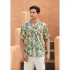 imageMens Hawaiian Shirts Short Sleeve Tropical Aloha Hawaiian Shirts for Men Button Down Casual Summer Beach Shirt10yellow Blue White