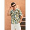 imageMens Hawaiian Shirts Short Sleeve Tropical Aloha Hawaiian Shirts for Men Button Down Casual Summer Beach Shirt10yellow Blue White