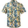 imageMens Hawaiian Shirts Short Sleeve Tropical Aloha Hawaiian Shirts for Men Button Down Casual Summer Beach Shirt10yellow Blue White