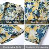 imageMens Hawaiian Shirts Short Sleeve Tropical Aloha Hawaiian Shirts for Men Button Down Casual Summer Beach Shirt10yellow Blue White