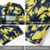 imageMens Hawaiian Shirts Short Sleeve Tropical Aloha Hawaiian Shirts for Men Button Down Casual Summer Beach Shirt12black Yellow