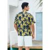 imageMens Hawaiian Shirts Short Sleeve Tropical Aloha Hawaiian Shirts for Men Button Down Casual Summer Beach Shirt12black Yellow