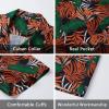 imageMens Hawaiian Shirts Short Sleeve Tropical Aloha Hawaiian Shirts for Men Button Down Casual Summer Beach Shirt13orange Green
