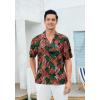 imageMens Hawaiian Shirts Short Sleeve Tropical Aloha Hawaiian Shirts for Men Button Down Casual Summer Beach Shirt13orange Green