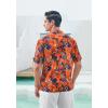 imageMens Hawaiian Shirts Short Sleeve Tropical Aloha Hawaiian Shirts for Men Button Down Casual Summer Beach Shirt14orange Blue Yellow