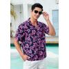 imageMens Hawaiian Shirts Short Sleeve Tropical Aloha Hawaiian Shirts for Men Button Down Casual Summer Beach Shirt15black Plum
