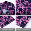 imageMens Hawaiian Shirts Short Sleeve Tropical Aloha Hawaiian Shirts for Men Button Down Casual Summer Beach Shirt15black Plum