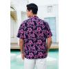 imageMens Hawaiian Shirts Short Sleeve Tropical Aloha Hawaiian Shirts for Men Button Down Casual Summer Beach Shirt15black Plum