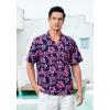 imageMens Hawaiian Shirts Short Sleeve Tropical Aloha Hawaiian Shirts for Men Button Down Casual Summer Beach Shirt15black Plum