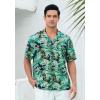 imageMens Hawaiian Shirts Short Sleeve Tropical Aloha Hawaiian Shirts for Men Button Down Casual Summer Beach Shirt16green Blue Black