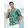 imageMens Hawaiian Shirts Short Sleeve Tropical Aloha Hawaiian Shirts for Men Button Down Casual Summer Beach Shirt16green Blue Black