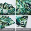 imageMens Hawaiian Shirts Short Sleeve Tropical Aloha Hawaiian Shirts for Men Button Down Casual Summer Beach Shirt16green Blue Black