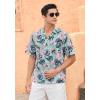 imageMens Hawaiian Shirts Short Sleeve Tropical Aloha Hawaiian Shirts for Men Button Down Casual Summer Beach Shirt17green Black Pink