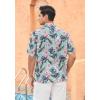 imageMens Hawaiian Shirts Short Sleeve Tropical Aloha Hawaiian Shirts for Men Button Down Casual Summer Beach Shirt17green Black Pink