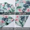 imageMens Hawaiian Shirts Short Sleeve Tropical Aloha Hawaiian Shirts for Men Button Down Casual Summer Beach Shirt17green Black Pink