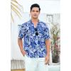 imageMens Hawaiian Shirts Short Sleeve Tropical Aloha Hawaiian Shirts for Men Button Down Casual Summer Beach Shirt18blue White