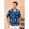 imageMens Hawaiian Shirts Short Sleeve Tropical Aloha Hawaiian Shirts for Men Button Down Casual Summer Beach Shirt20blackBlue