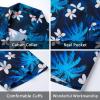 imageMens Hawaiian Shirts Short Sleeve Tropical Aloha Hawaiian Shirts for Men Button Down Casual Summer Beach Shirt20blackBlue