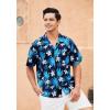 imageMens Hawaiian Shirts Short Sleeve Tropical Aloha Hawaiian Shirts for Men Button Down Casual Summer Beach Shirt20blackBlue
