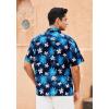 imageMens Hawaiian Shirts Short Sleeve Tropical Aloha Hawaiian Shirts for Men Button Down Casual Summer Beach Shirt20blackBlue