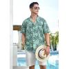 imageMens Hawaiian Shirts Short Sleeve Tropical Aloha Hawaiian Shirts for Men Button Down Casual Summer Beach ShirtBlack  Green