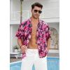 imageMens Hawaiian Shirts Short Sleeve Tropical Aloha Hawaiian Shirts for Men Button Down Casual Summer Beach ShirtBlackPink