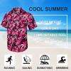 imageMens Hawaiian Shirts Short Sleeve Tropical Aloha Hawaiian Shirts for Men Button Down Casual Summer Beach ShirtBlackPink