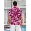 imageMens Hawaiian Shirts Short Sleeve Tropical Aloha Hawaiian Shirts for Men Button Down Casual Summer Beach ShirtBlackPink