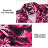 imageMens Hawaiian Shirts Short Sleeve Tropical Aloha Hawaiian Shirts for Men Button Down Casual Summer Beach ShirtBlackPink
