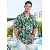 imageMens Hawaiian Shirts Short Sleeve Tropical Aloha Hawaiian Shirts for Men Button Down Casual Summer Beach ShirtDark Green  White