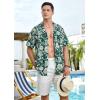 imageMens Hawaiian Shirts Short Sleeve Tropical Aloha Hawaiian Shirts for Men Button Down Casual Summer Beach ShirtDark Green  White