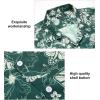 imageMens Hawaiian Shirts Short Sleeve Tropical Aloha Hawaiian Shirts for Men Button Down Casual Summer Beach ShirtDark Green  White